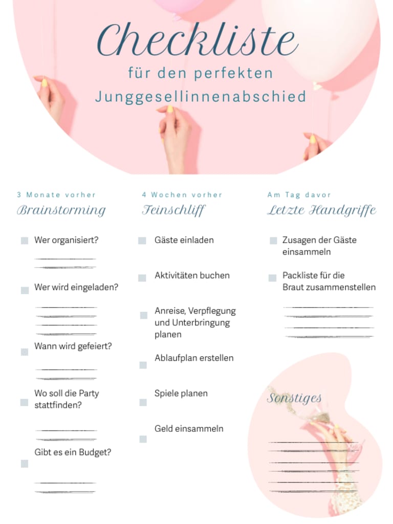 Junggesellinnenabschied aufgaben braut Junggesellinnenabschied Spiele: